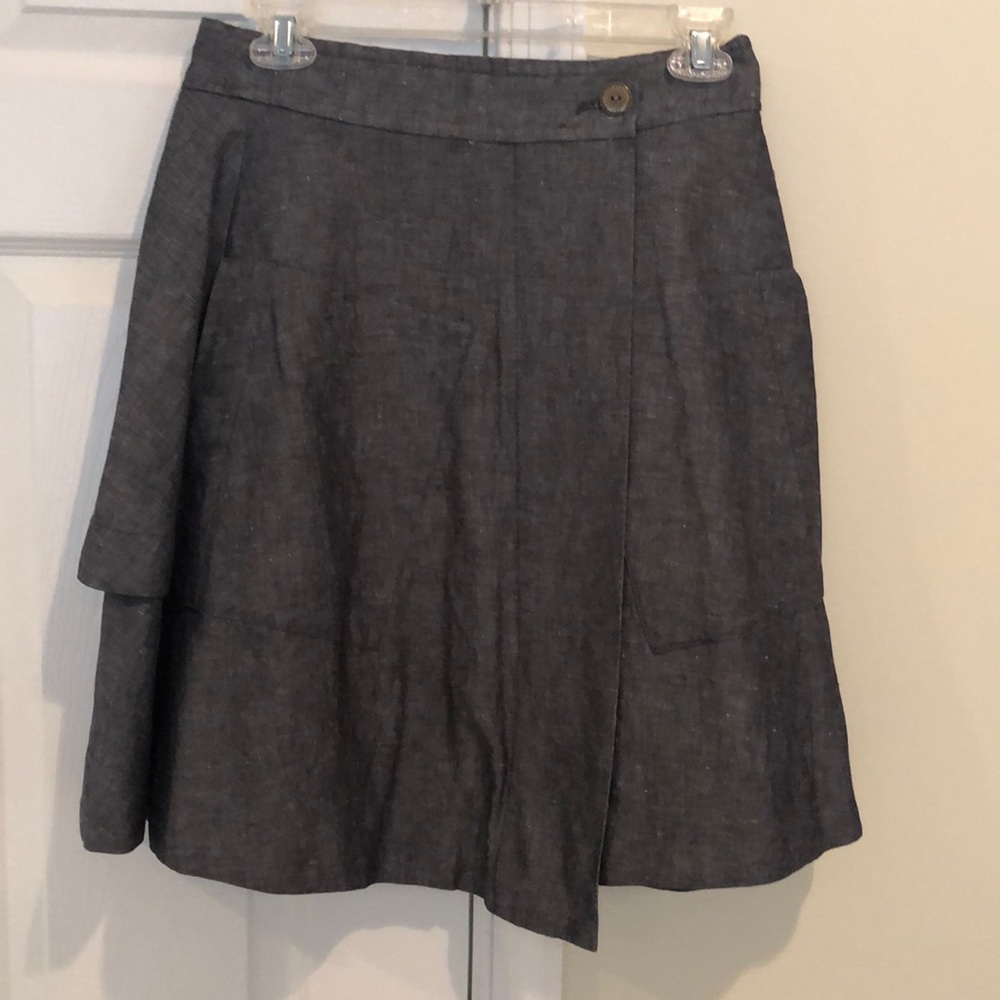Anthropologie grey wrap skirt